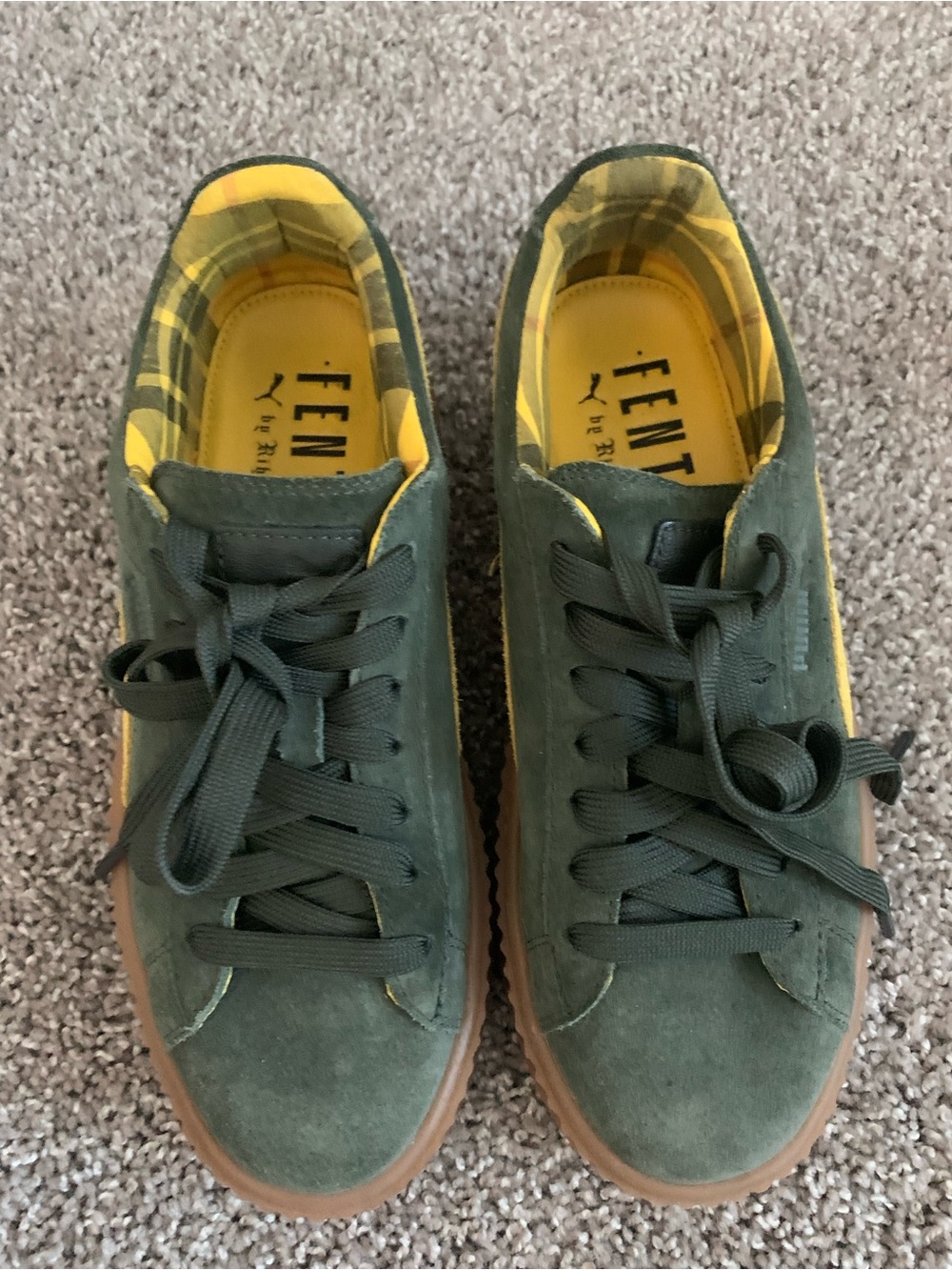 Puma x Fenty by Rihanna Creeper Platform Sneakers Green Gum Sole